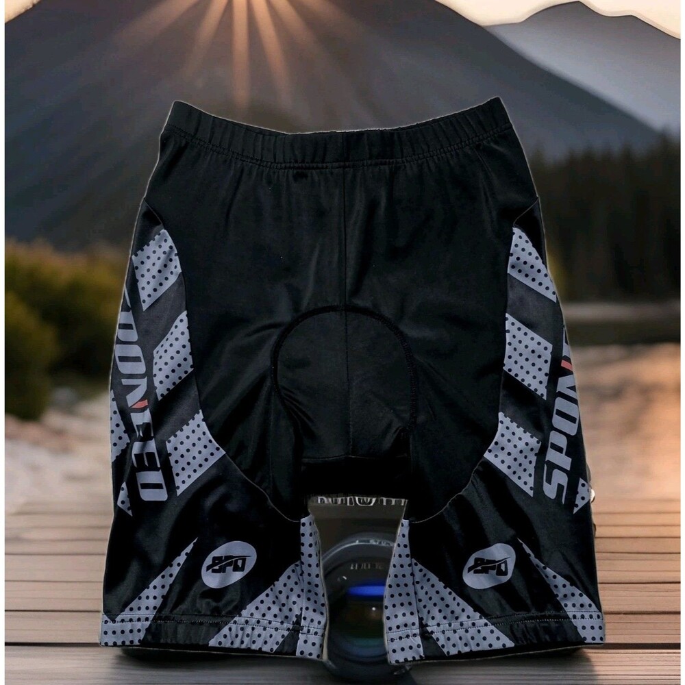Sponeed Padded Road Cycling Biking Shorts Men’s Large Gray Black L Wicking EUC